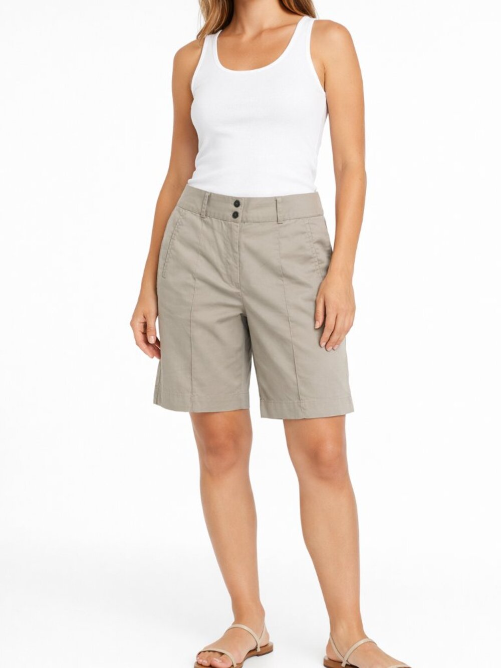 LizWear Liz Claiborne Khaki Shorts Size 6 | Stretch Casual Everyday Style
